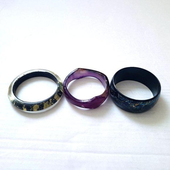 Fashion Jewelry Women's Lot of 3 Bangle Bracelets - Picture 8 of 8